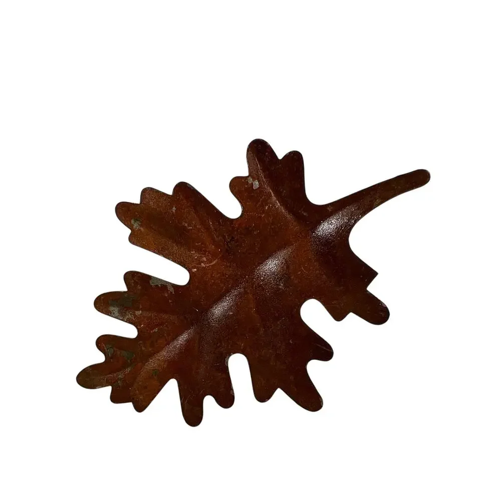 Metal Leaf Napkin Rings Set of 4 Brown Oak Fall Thanksgiving Table Decor
